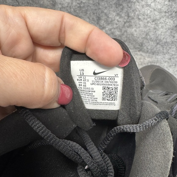 Nike Air Max 270 React Shoes Mens Size‎ 13 Triple Black Oil Training C13866-003 - Picture 7 of 12